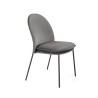Scaun tapitat living/sufragerie Halmar K443, cadru metal, stil modern, 50x58x84x48cm, catifea, gri