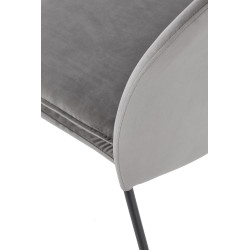 Scaun tapitat living/sufragerie Halmar K443, cadru metal,  stil modern, 50x58x84x48cm, catifea, gri