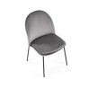 Scaun tapitat living/sufragerie Halmar K443, cadru metal, stil modern, 50x58x84x48cm, catifea, gri