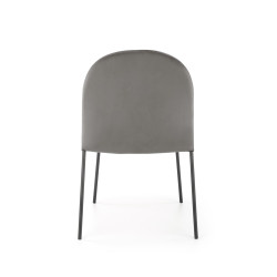 Scaun tapitat living/sufragerie Halmar K443, cadru metal,  stil modern, 50x58x84x48cm, catifea, gri