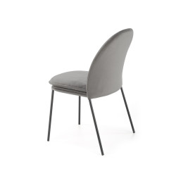 Scaun tapitat living/sufragerie Halmar K443, cadru metal,  stil modern, 50x58x84x48cm, catifea, gri