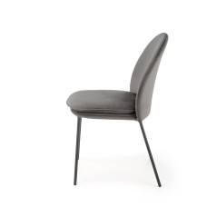 Scaun tapitat sufragerie, stil modern, inaltime 84 cm, catifea si cadru otel