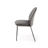 Scaun tapitat living/sufragerie Halmar K443, cadru metal, stil modern, 50x58x84x48cm, catifea, gri
