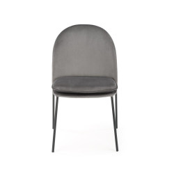 Scaun tapitat living/sufragerie Halmar K443, cadru metal,  stil modern, 50x58x84x48cm, catifea, gri