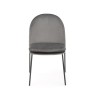 Scaun tapitat living/sufragerie Halmar K443, cadru metal, stil modern, 50x58x84x48cm, catifea, gri