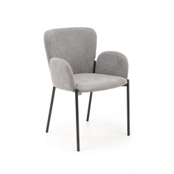 Scaun living/sufragerie Halmar K445, cadru metal,  stil modern, 54x58x80x46cm, textil, gri