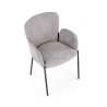 Scaun living/sufragerie Halmar K445, cadru metal, stil modern, 54x58x80x46cm, textil, gri