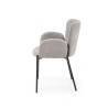 Scaun living/sufragerie Halmar K445, cadru metal, stil modern, 54x58x80x46cm, textil, gri
