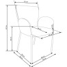 Scaun living/sufragerie Halmar K445, cadru metal, stil modern, 54x58x80x46cm, textil, gri