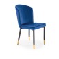 Scaun Leon, tapiterie catifea bleumarin, 51x55x86x47 cm, cadru otel vopsit cu pulbere