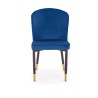 Scaun tapitat living/sufragerie Halmar K446, cadru metal, stil glamour, 51x55x86x47cm, catifea, albastru