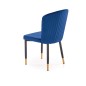 Scaun Leon, tapiterie catifea bleumarin, 51x55x86x47 cm, cadru otel vopsit cu pulbere