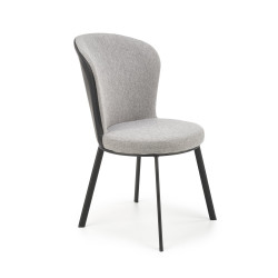Scaun living/sufragerie Halmar K447, cadru metal,  stil scandinav, 49x54x87x46cm, textil, gri