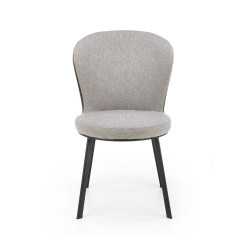 Scaun living/sufragerie Halmar K447, cadru metal,  stil scandinav, 49x54x87x46cm, textil, gri