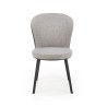 Scaun living/sufragerie Halmar K447, cadru metal, stil scandinav, 49x54x87x46cm, textil, gri