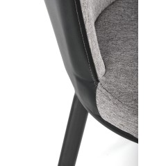 Scaun living/sufragerie Halmar K447, cadru metal,  stil scandinav, 49x54x87x46cm, textil, gri