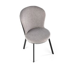 Scaun living/sufragerie Halmar K447, cadru metal,  stil scandinav, 49x54x87x46cm, textil, gri