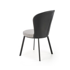 Scaun living/sufragerie Halmar K447, cadru metal,  stil scandinav, 49x54x87x46cm, textil, gri