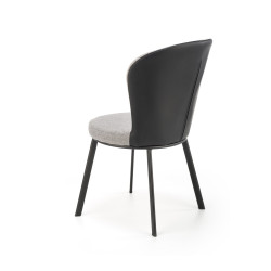Scaun living/sufragerie Halmar K447, cadru metal,  stil scandinav, 49x54x87x46cm, textil, gri
