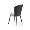 Scaun living/sufragerie Halmar K447, cadru metal, stil scandinav, 49x54x87x46cm, textil, gri