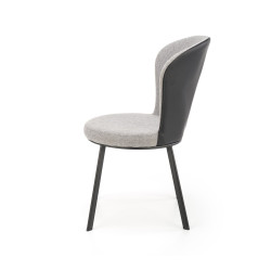 Scaun living/sufragerie Halmar K447, cadru metal,  stil scandinav, 49x54x87x46cm, textil, gri