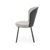 Scaun living/sufragerie Halmar K447, cadru metal, stil scandinav, 49x54x87x46cm, textil, gri