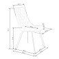 Scaun tapitat Singapore pentru dining, stil modern, cadru otel, spatar matlasat, 44x58x85x47 cm, catifea bej