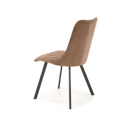 Scaun tapitat living/sufragerie Halmar K450, cadru metal, spatar matlasat, stil modern, 44x58x85x47cm, catifea, bej
