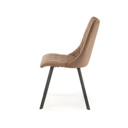 Scaun tapitat living/sufragerie Halmar K450, cadru metal, spatar matlasat, stil modern, 44x58x85x47cm, catifea, bej