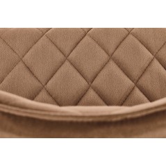 Scaun tapitat living/sufragerie Halmar K450, cadru metal, spatar matlasat, stil modern, 44x58x85x47cm, catifea, bej