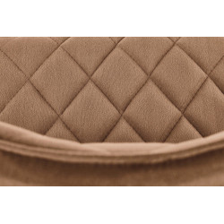 Scaun tapitat living/sufragerie Halmar K450, cadru metal, spatar matlasat, stil modern, 44x58x85x47cm, catifea, bej