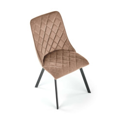 Scaun tapitat living/sufragerie Halmar K450, cadru metal, spatar matlasat, stil modern, 44x58x85x47cm, catifea, bej