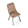 Scaun tapitat living/sufragerie Halmar K450, cadru metal, spatar matlasat, stil modern, 44x58x85x47cm, catifea, bej