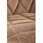 Scaun tapitat Singapore pentru dining, stil modern, cadru otel, spatar matlasat, 44x58x85x47 cm, catifea bej