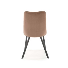 Scaun tapitat living/sufragerie Halmar K450, cadru metal, spatar matlasat, stil modern, 44x58x85x47cm, catifea, bej