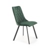 Scaun tapitat living/sufragerie Halmar K450, cadru metal, spatar matlasat, stil modern, 44x58x85x47cm, catifea, verde