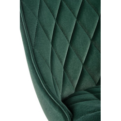 Scaun tapitat living/sufragerie Halmar K450, cadru metal, spatar matlasat, stil modern, 44x58x85x47cm, catifea, verde