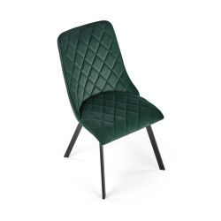 Scaun tapitat living/sufragerie Halmar K450, cadru metal, spatar matlasat, stil modern, 44x58x85x47cm, catifea, verde
