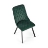 Scaun tapitat living/sufragerie Halmar K450, cadru metal, spatar matlasat, stil modern, 44x58x85x47cm, catifea, verde