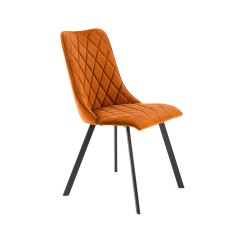 Scaun tapitat living/sufragerie Halmar K450, cadru metal, spatar matlasat, stil modern, 44x58x85x47cm, catifea, maro