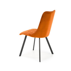 Scaun tapitat living/sufragerie Halmar K450, cadru metal, spatar matlasat, stil modern, 44x58x85x47cm, catifea, maro