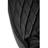 Scaun tapitat living/sufragerie Halmar K450, cadru metal, spatar matlasat, stil modern, 44x58x85x47cm, catifea, negru