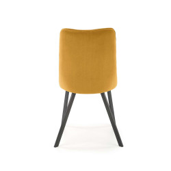 Scaun tapitat living/sufragerie Halmar K450, cadru metal, spatar matlasat, stil modern, 44x58x85x47cm, catifea, galben