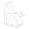 Scaun tapitat living/sufragerie Halmar K450, cadru metal, spatar matlasat, stil modern, 44x58x85x47cm, catifea, galben