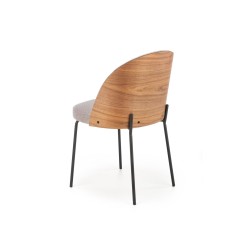 Scaun living/sufragerie Halmar K451, cadru metal/lemn,  stil scandinav, 52x53x81x48cm, textil, gri