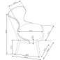 Scaun scandinav pentru sufragerie, cadru metal si lemn, tapiterie textila, 53x56x80x47 cm, gri