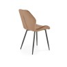 Scaun tapitat living/sufragerie Halmar K453, cadru metal, spatar matlasat, stil modern, 48x53x86x50cm, catifea, bej