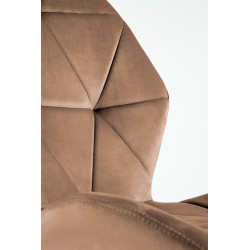 Scaun tapitat living/sufragerie Halmar K453, cadru metal, spatar matlasat, stil modern, 48x53x86x50cm, catifea, bej