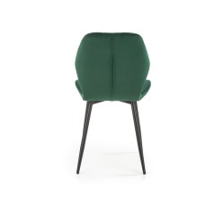 Scaun tapitat living/sufragerie Halmar K453, cadru metal, spatar matlasat, stil modern, 48x53x86x50cm, catifea, verde