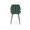 Scaun tapitat living/sufragerie Halmar K453, cadru metal, spatar matlasat, stil modern, 48x53x86x50cm, catifea, verde